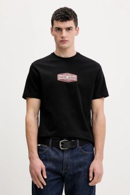 Bavlnené tričko Guess Jeans pánske, čierna farba, s potlačou, M6RI41 K8FQ4