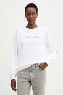 Bavlnená mikina MICHAEL Michael Kors béžová farba, s potlačou, MR651Z64MY