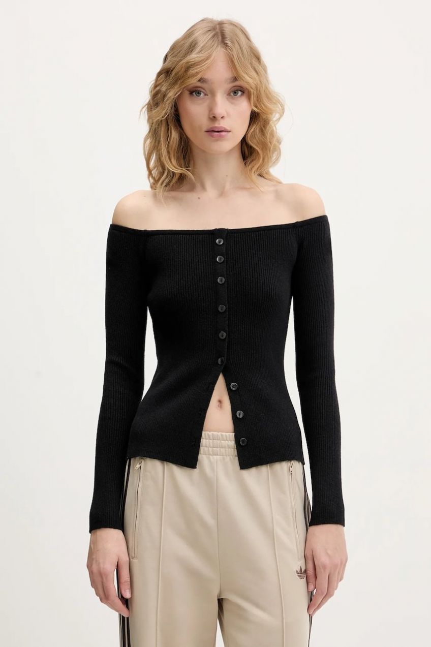 Sveter Abercrombie & Fitch čierna farba, ľahký, KI150-5429-900