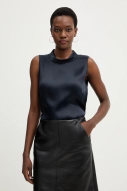 Blúzka BOSS Baurina tmavomodrá farba, jednofarebná, 50553047