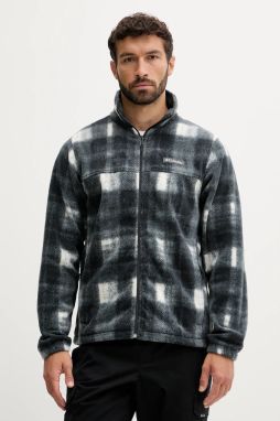 Športová mikina Columbia Steens Mtn Print zelená farba, vzorovaná