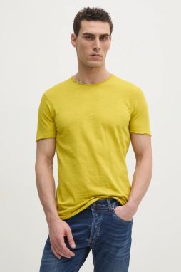 Bavlnené tričko Sisley pánske, zelená farba, jednofarebné, 3WF0S101K