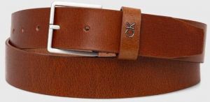 Kožený opasok Calvin Klein pánsky, hnedá farba, K50K510083