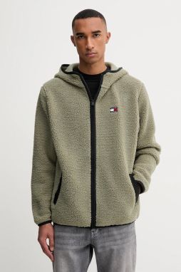 Fleecová mikina Tommy Jeans čierna farba, DM0DM19224