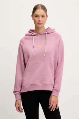 Bavlnená mikina Picture Quenar ružová farba, s kapucňou, s potlačou, WSW0362