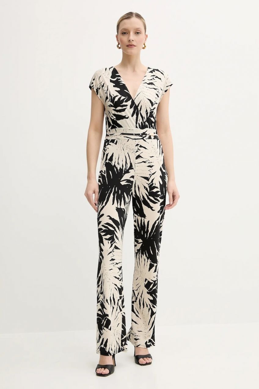 Overal Morgan PAROS čierna farba, v výstrih, PAROS