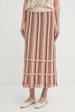 Sukňa Hoss Intropia béžová farba, maxi, áčkový strih, 8429026
