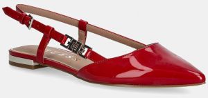 Baleríny Guess FRANIE2 bordová farba, s otvorenou pätou, FLTFR2 PAF05