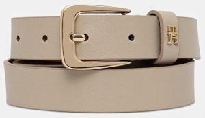 Kožený opasok Tommy Hilfiger béžová farba, AW0AW17767
