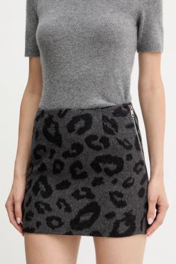 Vlnená sukňa Silvian Heach GARCIA čierna farba, mini, áčkový strih, GPA25033MG