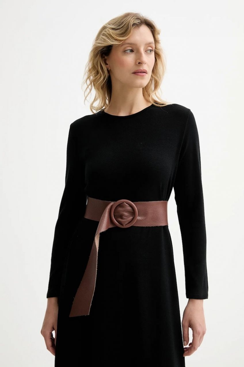 Kožený opasok Answear.LAB hnedá farba