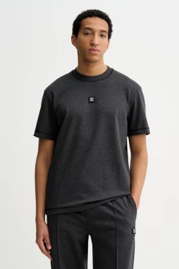 Tričko HUGO Dilanso pánske, šedá farba, melanžová, 50553173