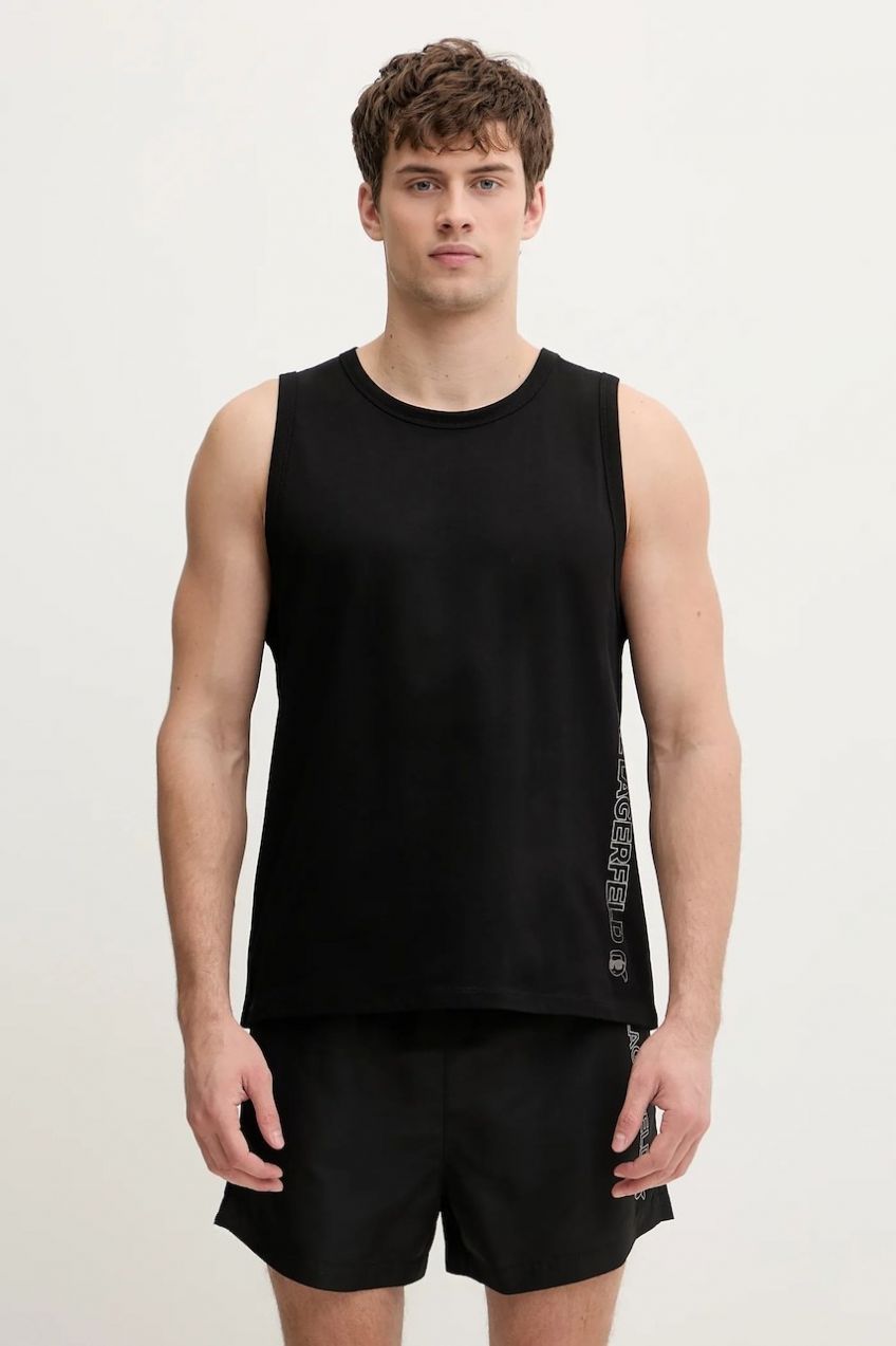 Bavlnené tričko Karl Lagerfeld IKON čierna farba, B1M46012