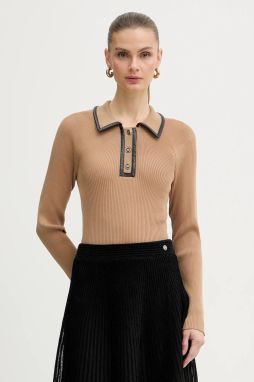 Sveter Karl Lagerfeld béžová farba, ľahký, B1W18009