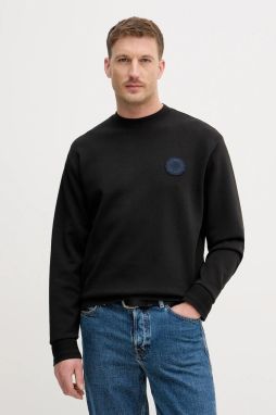 Mikina BOSS Orange We_Varsity čierna farba, jednofarebná, 50556004