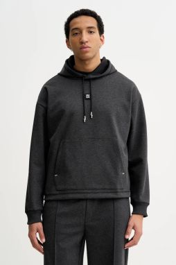 Mikina HUGO Dineo šedá farba, s kapucňou, melanžová, 50553395