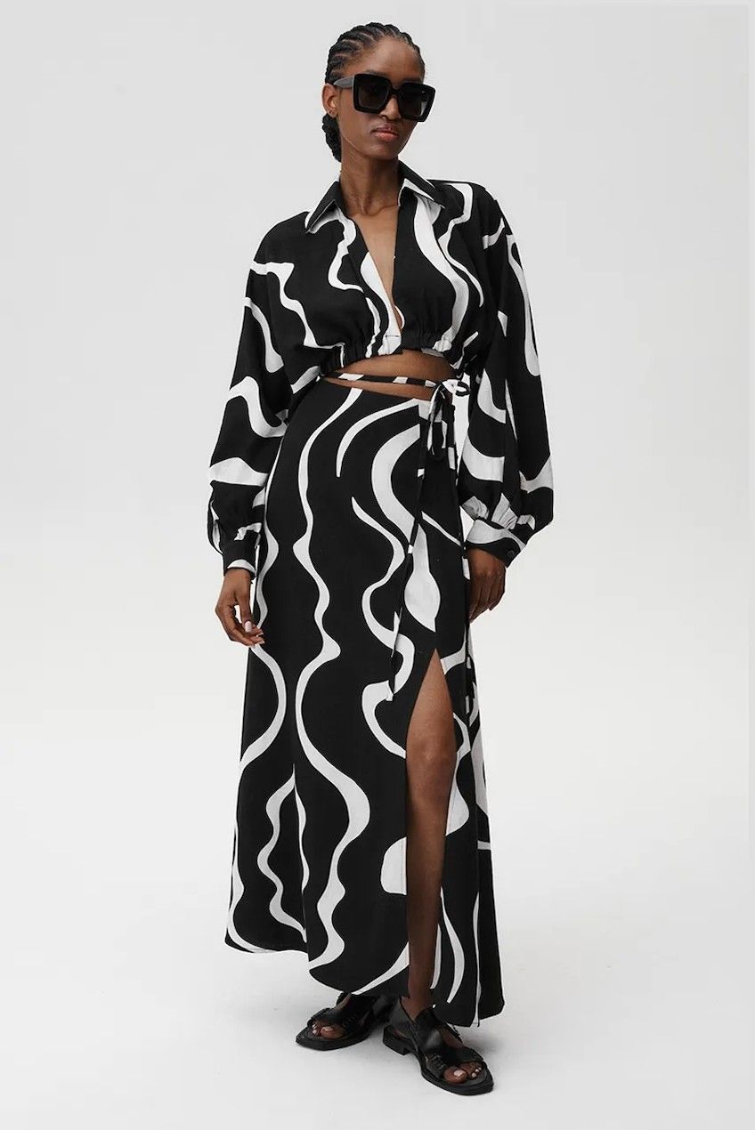 Sukňa s prímesou ľanu Undress Code Athena Skirt