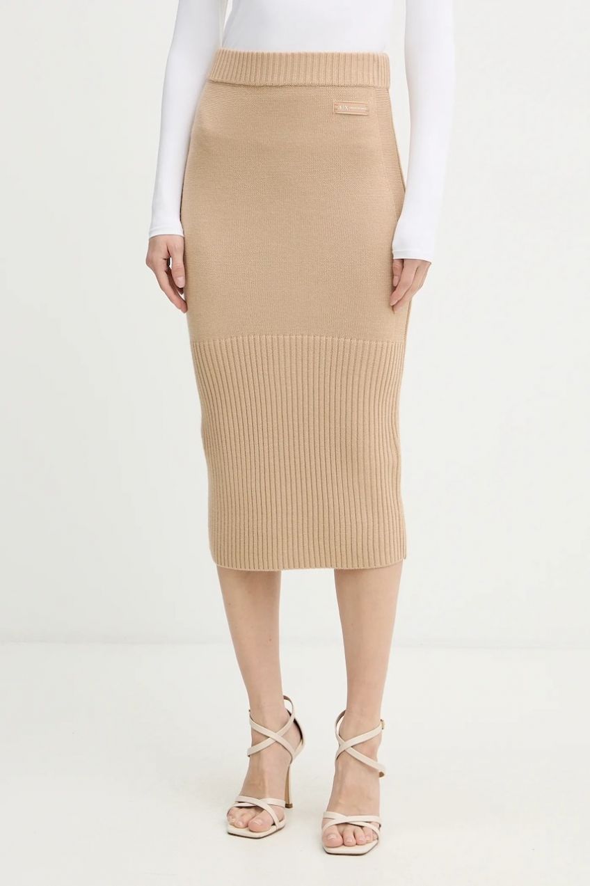 Sukňa s prímesou vlny Armani Exchange