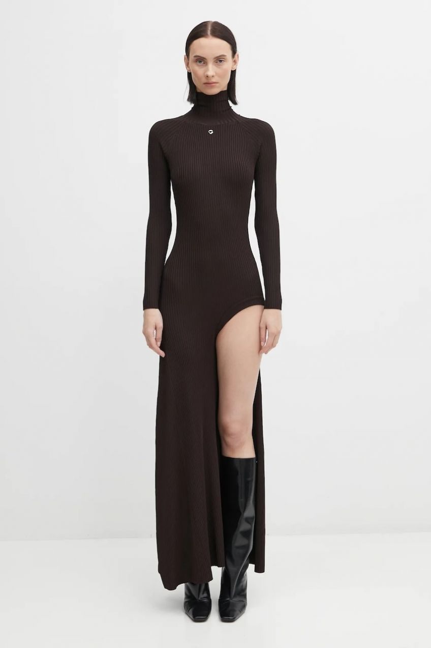Šaty Coperni Leg Cut-Out Rib Gown