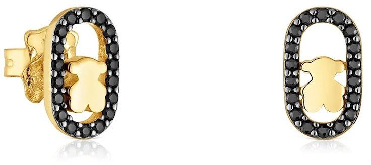 Pozlátené strieborné náušnice Tous