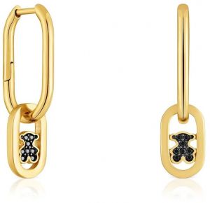 Pozlátené strieborné náušnice Tous