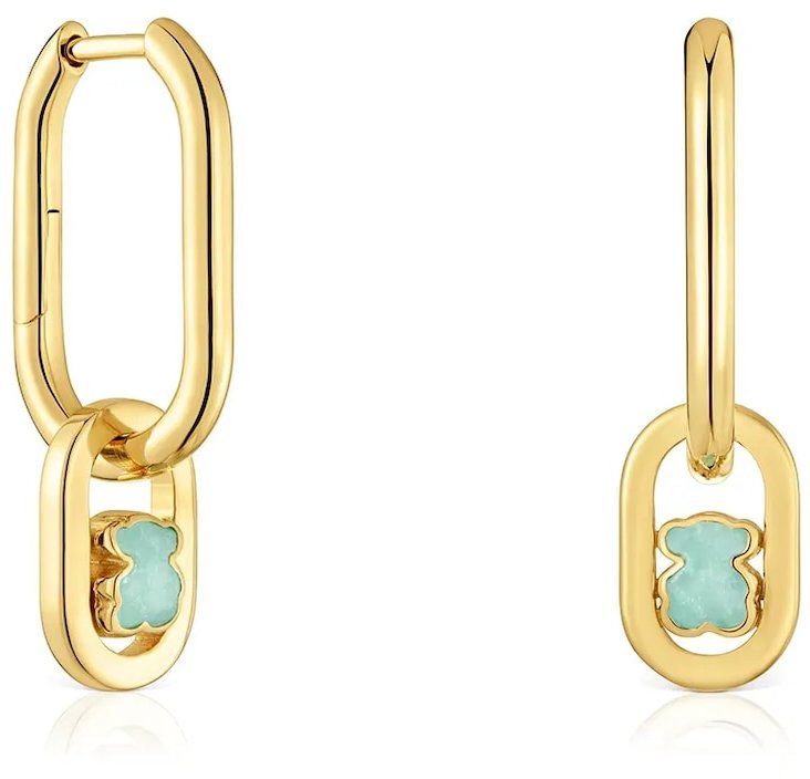 Pozlátené strieborné náušnice Tous