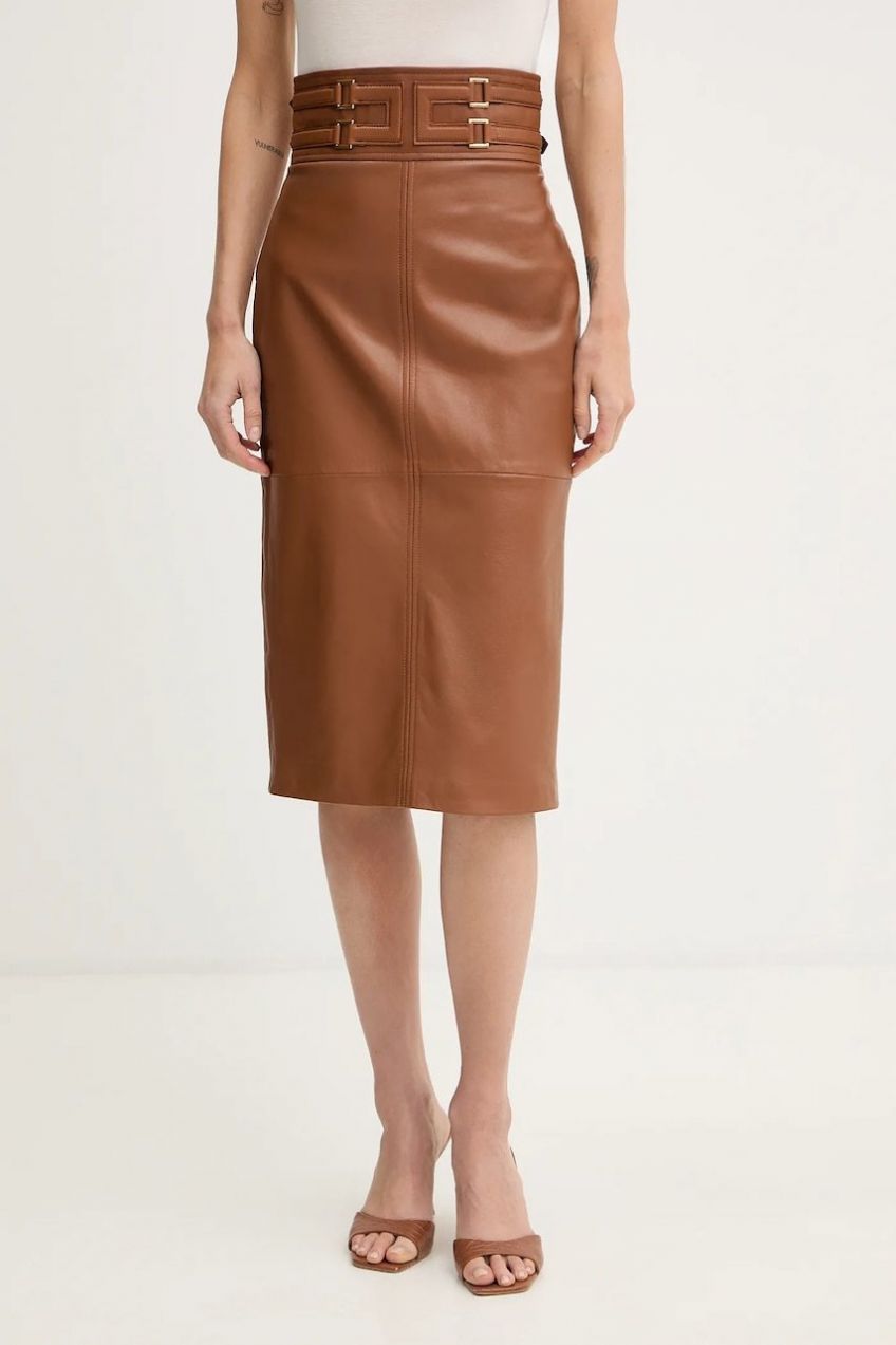 Kožená sukňa Elisabetta Franchi