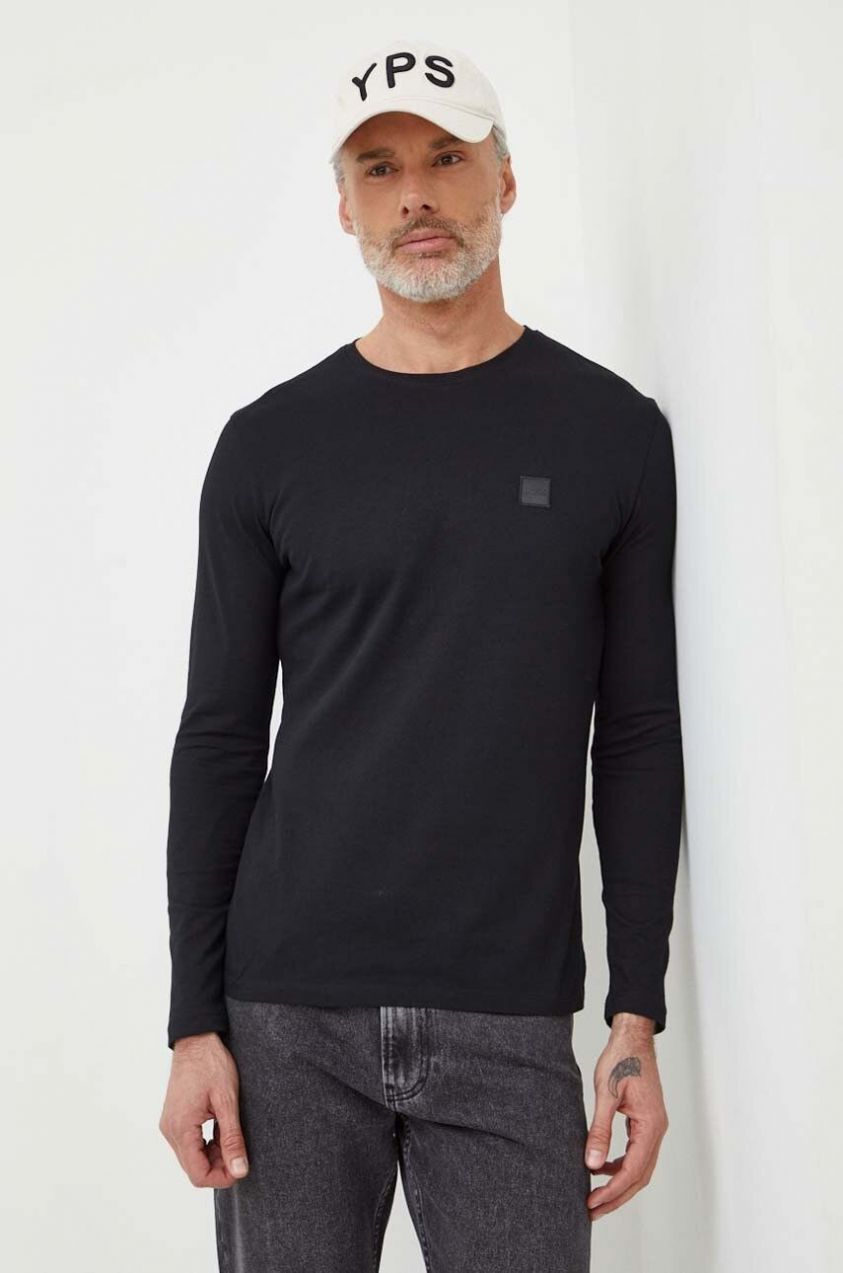 Bavlnené tričko s dlhým rukávom Boss Orange Tacks