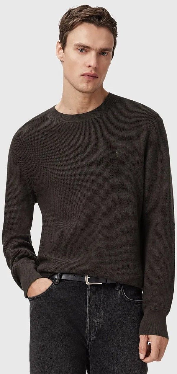 Sveter s prímesou vlny AllSaints ASPEN CREW