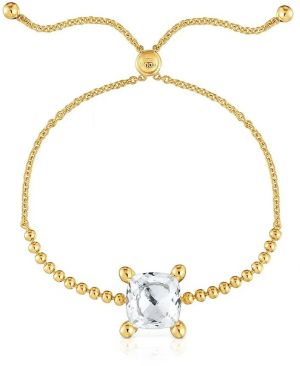 Strieborný pozlátený náramok Tous Color White