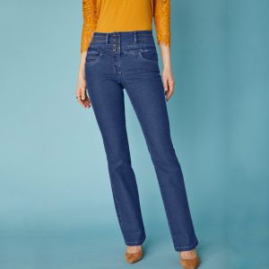 Blancheporte Bootcut džínsy s vysokým pásom, vnútor. dĺžka nohavíc 78 cm  galéria