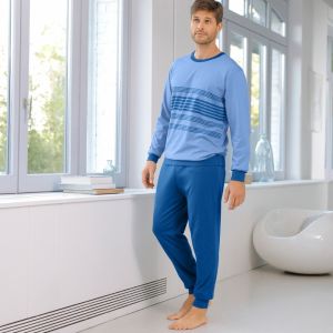 Blancheporte Pruhované pyžamo s nohavicami a dlhými rukávmi 