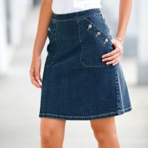 Blancheporte Džínsová sukňa s gombíkovými vreckami 