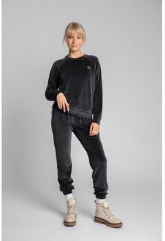Blúzka Lalupa  LA011 Zamatový pulóver s rukávmi Reglan - graphite