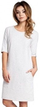 Šaty Be  B033 Box shift dress - stracciatella