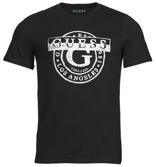 Pánske oblečenie - Pánske tričká a polokošele - Čierna - Tričká s krátkym rukávom Guess  DOUBLE G CN SS TEE Tričká s krátkym rukávom Guess  DOUBLE G CN SS TEE