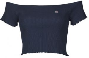 Blúzka Tommy Jeans  TJW CROP RIB OFF SHOULDER TOP