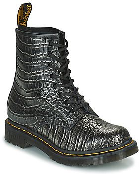 Polokozačky Dr. Martens  1460 Gunmetal Wild Croc Emboss