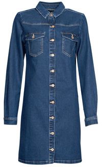 Krátke šaty Pieces  PCPERRY L/S DENIM DRESS-VI