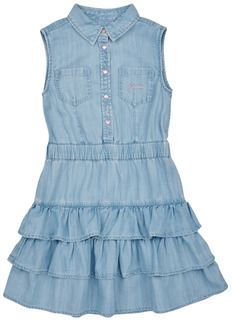 Krátke šaty Guess  LYOCELLE SLUB DENIM