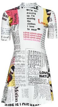 Krátke šaty Desigual  VEST_NEWSPAPER