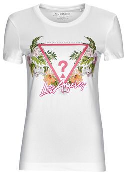 Tričká s krátkym rukávom Guess  SS CN TRIANGLE FLOWERS TEE