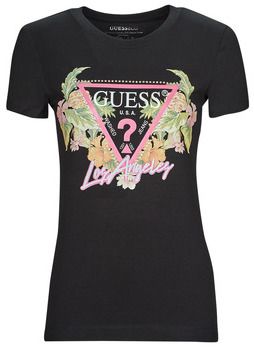 Tričká s krátkym rukávom Guess  SS CN TRIANGLE FLOWERS TEE