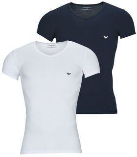 Tričká s krátkym rukávom Emporio Armani  V NECK T-SHIRT SLIM FIT PACK X2