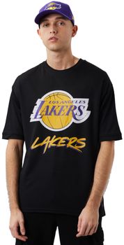 Tričká s krátkym rukávom New-Era  NBA Los Angeles Lakers Script Mesh Tee