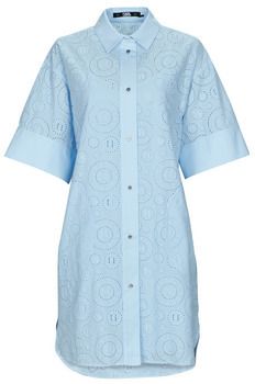 Krátke šaty Karl Lagerfeld  BRODERIE ANGLAISE SHIRTDRESS