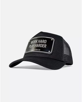 Čiapky John Hatter & Co  WORK HARD PLAY HARDER BLACK 1-1073-U00