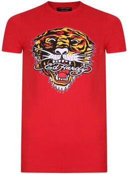 Tričká s krátkym rukávom Ed Hardy  Tiger mouth graphic t-shirt red