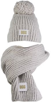 Čiapky UGG  Chunky Rib Knit Beanie Pom Set