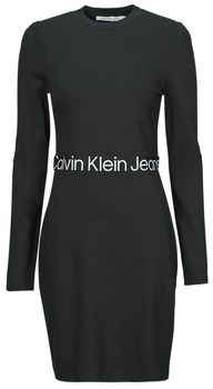 Krátke šaty Calvin Klein Jeans  LOGO ELASTIC MILANO LS DRESS